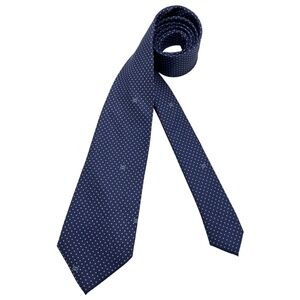 GUCCI Blue Polka Dot Monogram GG Silk LUXURY Tie ITALY